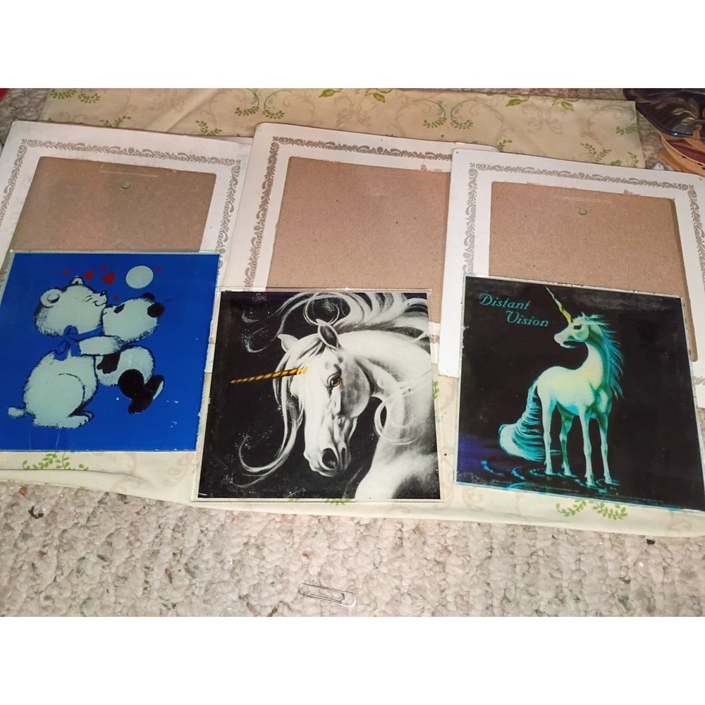 Unicorn & Panda Carnival Fair Mirror Prize Set Of 3 Glass‎ 6"